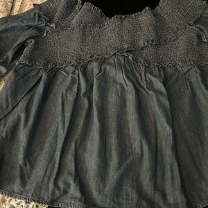 INC international Concepts Ethereal Off Shoulder denim top